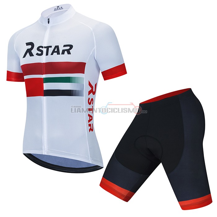 Abbigliamento Ciclismo R Star Manica Corta 2021 Bianco Rosso